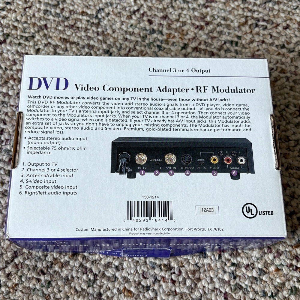 RadioShack Video Component Adapter RF Modulator - Picture 6 of 6